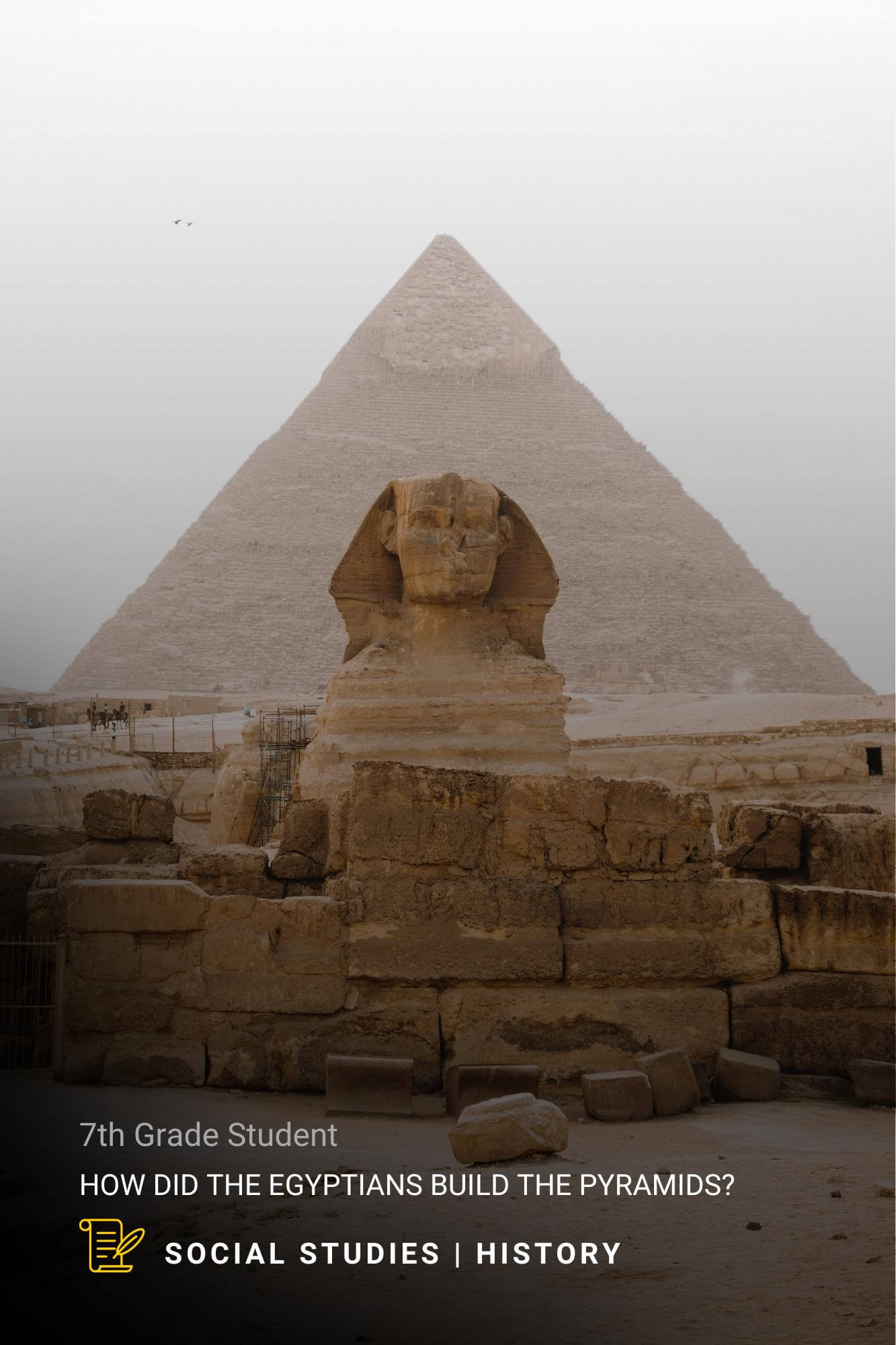 sphynx with pyramid in the background